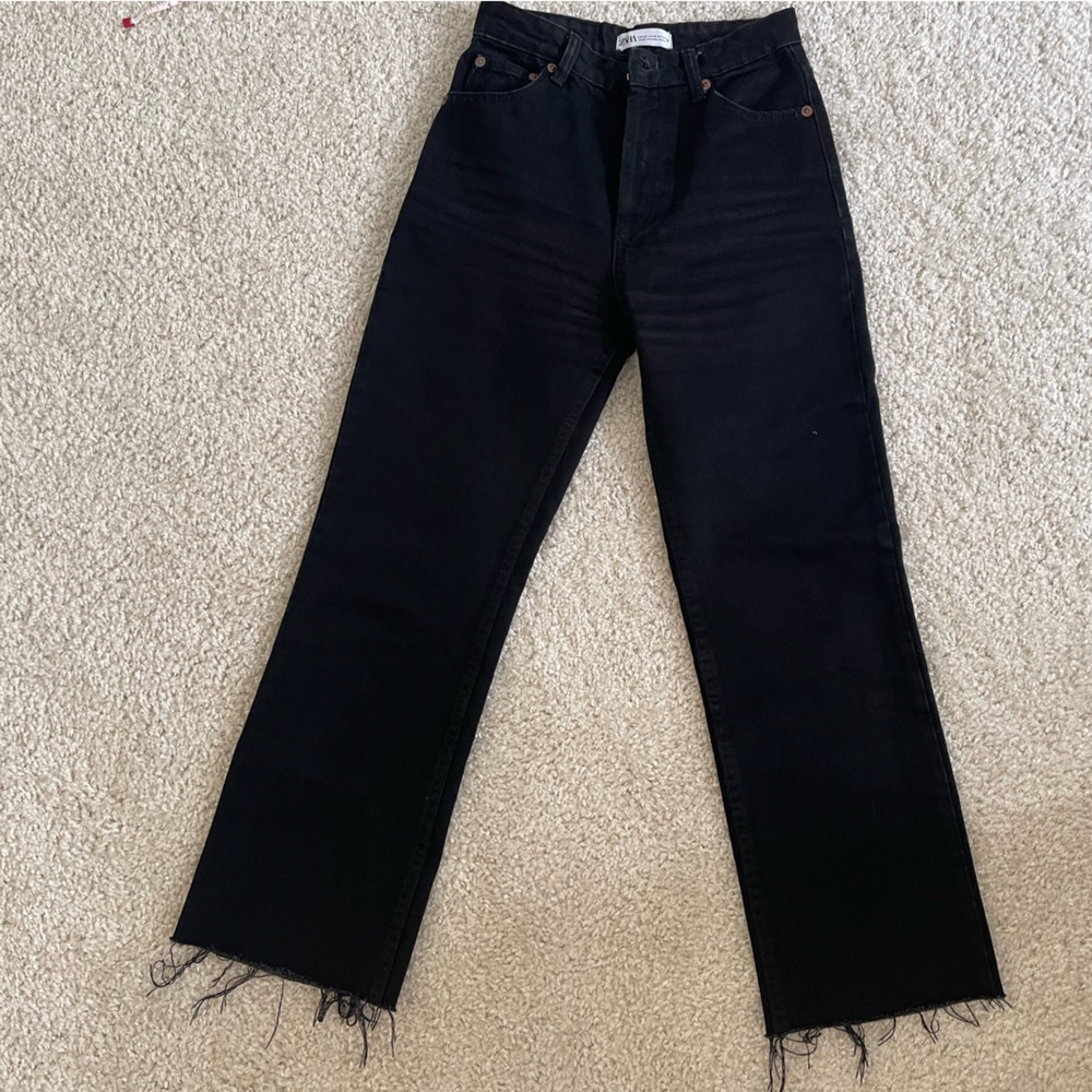 Zara straight leg black jeans